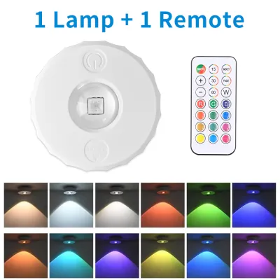 LED Cabinet Light RGB Remote Control Rechargeable Wireless Night Lamp Dimmable for Kitchen Display Shelf Closet Bedroom Wardrobe