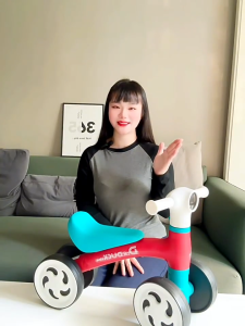 IMUTO Kids 4-Wheel Ride-On Balance Bike | Stable Wide Wheels | Comfy Seat | Indoor & Outdoor Toddler Ride-On Toy