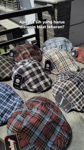 Topi Patino Flat Caps Motif Kotak: Aksesoris Pria & Wanita