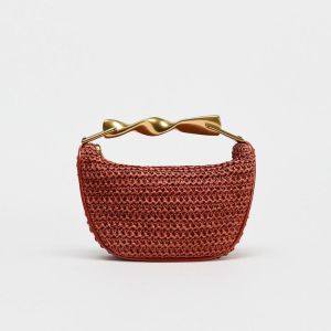 Summer Half-Moon Beach Straw Shoulder Bags Womens Straw Bucket Bag Purse Woven Straw Handbags Casual Tote Crossbody Bag