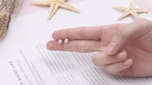 LUXUSTEEL 2Pcs 5/6/7/8MM Stainless Steel Round Pearl Earrings For Women Men High Quality Screw Back Pierced Studs Wholesale