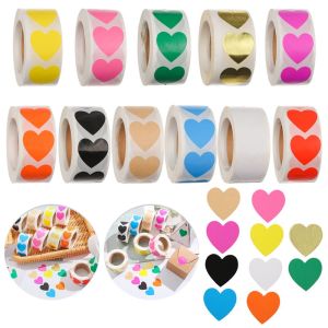 YUNAFIN 500 Pcs Đồ dùng cho tiệc sinh nhật Bao bì quà tặng Văn phòng phẩm Scrapbooking Hình dán Tình yêu hình trái tim Nhãn niêm phong