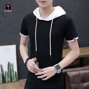 TAILOR Summer Hoodie lelaki Trend pendek lengan t-shirt bahagian nipis Hooded Slim Fit Pullover Sweatshirt