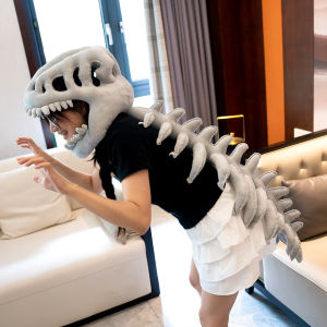 RONGMENGSHIJIE | Dinosaur Skeleton Outerwear Hat Plush Toy