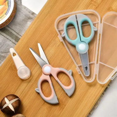 Portable Baby Food Grinding Scissors Childrens Auxiliary Food Clip Meat And Vegetable Cutting Scissors Noodle Cutting Kitchen T