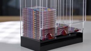 3 Slot Booster Pack Dispenser Acrylic Card Pack Display Holder Organizer with Black Base for Trading Cards Sports Cards