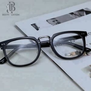 Kacamata Bulat Frame Metal Modern Bisa Minus Photocromic Blueray Fashion Pria Wanita Berrybarton 873