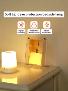 Night Light Bedside Table Lamp Rechargeable Touch Lamp Portable Bedroom Ambient Light For Home Bedroom Office Hallways