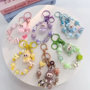 Cartoon Colorful Phone Lanyard Wrist Strap Women Chain Short Tali Hiasan Case Lanyard Key Pendant