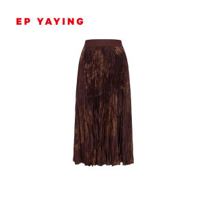 EP YAYING | Váy Xếp Ly Sequin Màu Đỏ Rượu