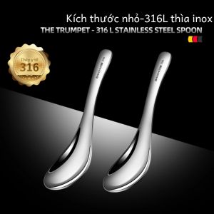 Thìa Súp Bằng Thép Không Gỉ 316 Cầm Ngắn Dày Dùng Trong Gia Đình Thìa Ăn Bé Cho Trẻ Em Thìa Ladel Thiết Bị Nhà Bếp