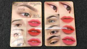 Tranh treo tường phun xăm môi lông mày trang trí Thẩm Mĩ Viện Beauty Salon bóng kiếng nhiều mẫu và kích thước