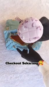 Mukena Traveling Mini Pouch Motif Bulat Parasut Premium Korea 2in1