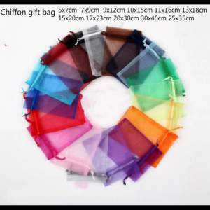10 Chiếc Túi Organza Bộ 8 Kích Cỡ Trong Suốt Gạc Túi Cho Tiệc Cưới Trang Sức Bao Bì Đẹp Túi Quà Tặng 21 Màu Lựa Chọn