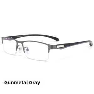 PUSHIDUN | Photochromic Anti-Blue Light Anti-Radiation Fatigue Half-Frame Eyeglasses