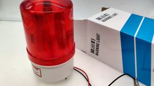 Đèn xoay cảnh báo có còi hú 12V dùng trong công trình nhựa ABS cao cấp chống nước để ngoài trời