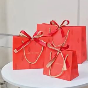 PB092 – PAPER BAG PREMIUM MINI JUMBO MOTIF TREE POHON GOODIE BAG GIFT BIRTHDAY HAMPERS WITH TWO RIBBON