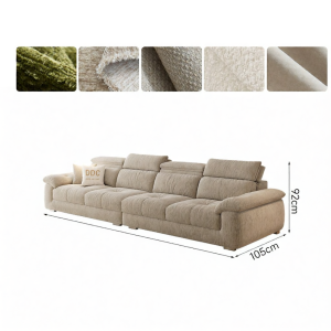 Removable Washable Cotton-Linen Cream Style Fabric Sofa for Small Apartment