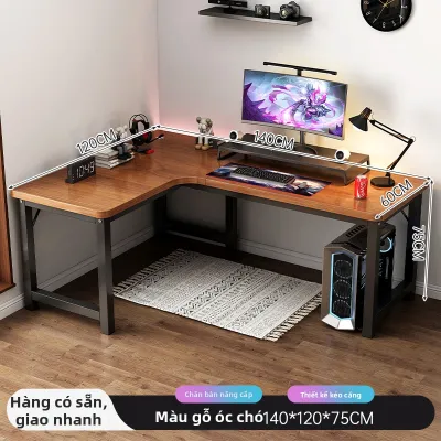 Bàn Góc L Hình Chữ L Có Kệ Sách cho Văn Phòng Chơi Game Học Tập