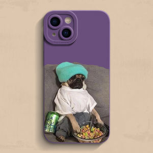 Cute Personalized Hat Dog Silicone Phone Case for 17/16/15/14/13/12/11/X/XR/8Plus Mini Men Women Protection Cover