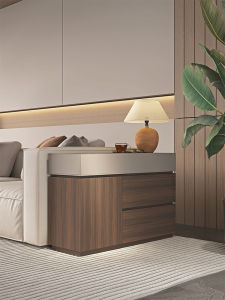 Modern Minimalist Sofa Side Table Living Room Storage Rack Wooden Narrow Cabinet Luxury Sensation Corner Table Art Style Type