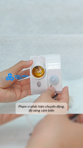 (Rạng Đông) Đui đèn cảm biến ánh sáng & chuyển động ĐCB01.PIR E27/300W Phạm vi 3-6m