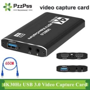 4K Capture Card for Streaming Recording HDMI Video Capture Device with USB 3.0 1080p 60fps for PS5 Xbox Switch OBS PC Mac