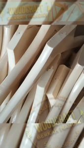 12 PCS HANGER KAYU NATURAL KEPALA RATA DEWASA PREMIUM GANTUNGAN BAJU