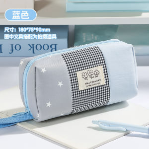 Ins Style Patchwork Pencil Case 4‑Layer Large Capacity Stationery Organizer pencil pouch Girls Student Handheld School Supplies