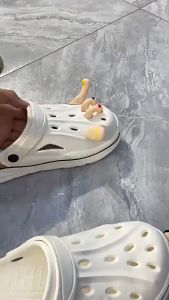 9PCS/Set Sandal Crocs Pin Plastik Spoof Toe Croc Charm Jempol Kaki Croc Charms Universal