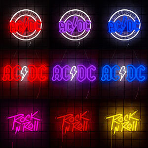 Rock Band Neon Sign for Wall Decor Music LED Light Up Sign for Bedroom Live Music Rock Roll Party Stage Club Bar Man Cave Studio
