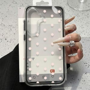 Cute Polka Dot Phone Case For Samsung A56 5g A57 S26 Ultra A55 A35 A34 A25 A07 A16 A37 A17 A53 A06 A05 S23 S24 S25 Glossy Cover