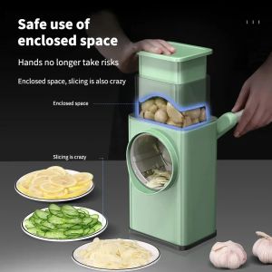 1pc Multifunctional Vegetable Slicer Cutter Chopper Graters Shredders Fruit Rotary handle Not Hurting Your Hands Kitchen Tool