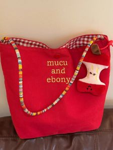 Retro Red Plaid Canvas Tote Bag Korean Lazy Style Large Capacity Handbag Commuter Double-Sided Single Shoulder Slant Crossbody Bag