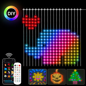 400 LED RGB Curtain Lights BT APP Smart Programmable USB 5V Fairy LED String For Window Bedroom Party Valentines Day Birthday