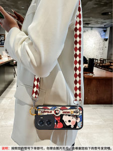 Cute Princess Snow White Phone Case with Lanyard Strap Womens Style Protective Cover for Vivoy77e Y300 Y78 Y73s Y100 Y200