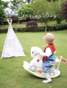 ม้าโยก2in1 ม้าโยกเด็ก รถลากม้า ม้าล้อเลื่อนสำหรับเด็ก 1-3ปี  ของเล่นสำหรับเด็ก ม้าโยกเยกเด็ก มีที่จับ มีที่กั้น มีล้อ รถม้าโยก