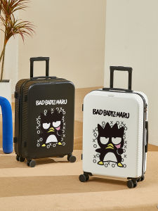 Large Capacity Mens Travel Suitcase Multifunctional Printed Penguin Cartoon Design Carry-On Wheel Bag Fashionable Trendy Style