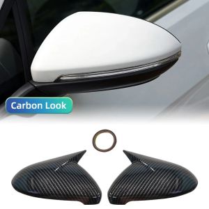 2PCS Ốp Gương Chiếu Hậu Bên Hông Màu Đen Bóng Cho Xe VW Golf 7 MK7 MK7.5 GTI R GTE GTD 2014-2019 Phụ Kiện Cao Cấp