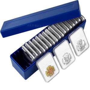 Plastic Coin Slab Storage Box 20-Slot Coin Holder Organizer Case Fits For PCGS Slabs Secure Coin Collection Box For Collectors