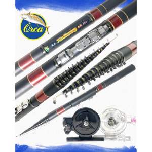 TEGEK KOLONG SET MURAH ORCA TJL - ORCA XIAGUANG - EMRAN TJL 180CM - 450CM RUAS PENDEK FIBER + TOKOS