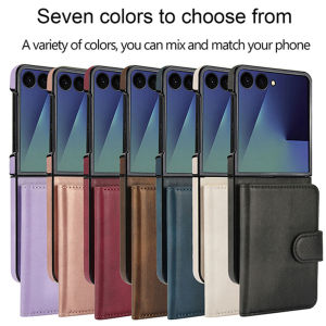 for Samsung Z Flip 7 Case with 2 in 1 Detachable Magnetic Wallet 4 Card Slots and Cash SlotCompatible with MagSafe Wireless Charging RFlD Blocking Leather Case for Galaxy Z Flip 6 CaseZ Flip 5 CaseZ Flip 4 Case