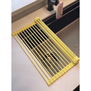 Kitchen Silicone Drain Rack Multi-Function Storage Organizer for Bowls Plates Chopsticks Sink Side Storage Shelf