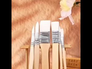 6pcs Nylon Brush Set Wooden Handles Artist Brush,6 Different Sizes