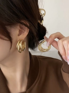 ClarisChas - Nayeon Anting Hoop 925 Jarum Perak Model Baru Paling Hits Gaya Eropa Amerika Elegan