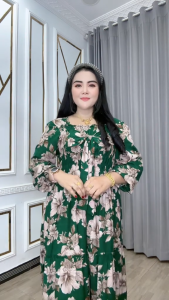 Dress Wanita Semuk Pita Widahliya Katun Rayon