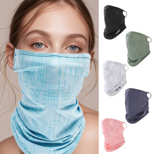 Ice Silk Face Mask Breathable Sun Protection Face Cover Bicycle Motorcycle Running Sport Mask Wind-proof Dust-proof Cooling Mask