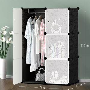 Economical Modern Simple Adult Wardrobe Plastic Fabric Steel Frame Wooden Bedroom Storage Organizer Easy Assembly Disassembly