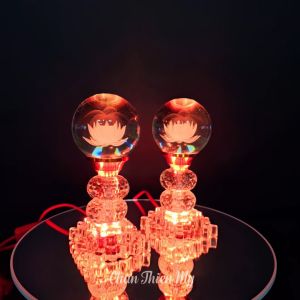 Đèn Bàn Thờ Pha Lê Quả Cầu CHÂN THIỆN MỸ Trang Trí Bàn Thờ Phật Gia Tiên PLC-05