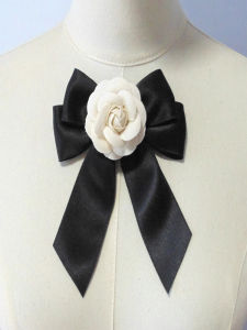 INS Fancy Camellia Brooch South Korea College Preppy Style Bows Corsage Neckline Decoration Exquisite Pin